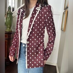 rag & bone maroon polka dot Bonnie Blazer.